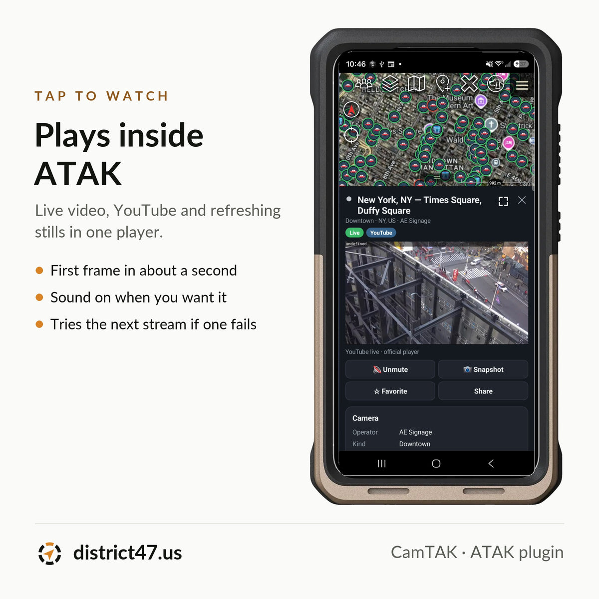 Times Square playing inside ATAK
