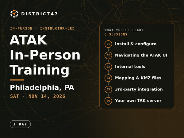 ATAK in-person training, Philadelphia PA, Sat Nov 14 2026, 1 day, 6 sessions
