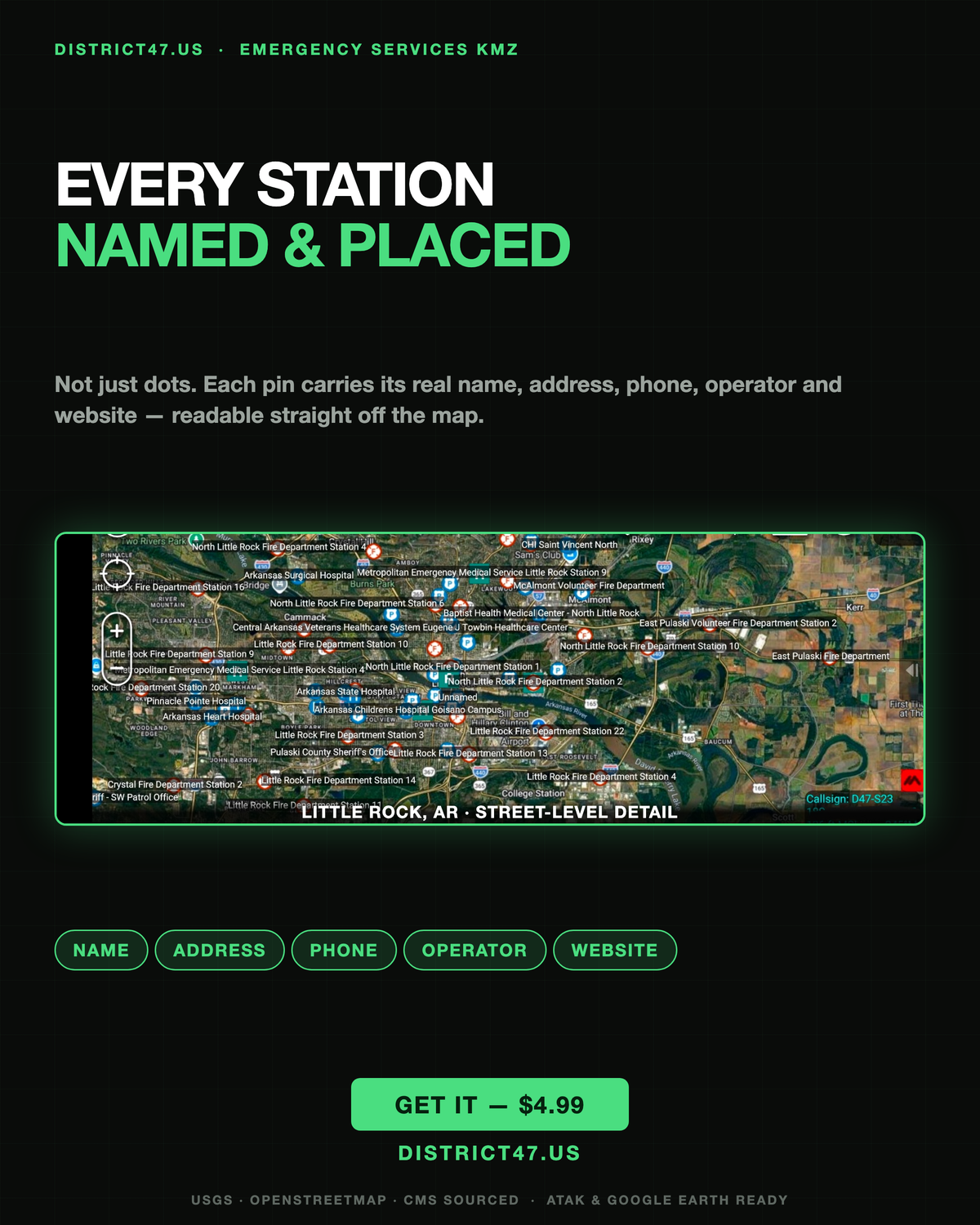 ATAK/TAK Aware (iPhone) Hospitals, Fire Stations and Police Stations