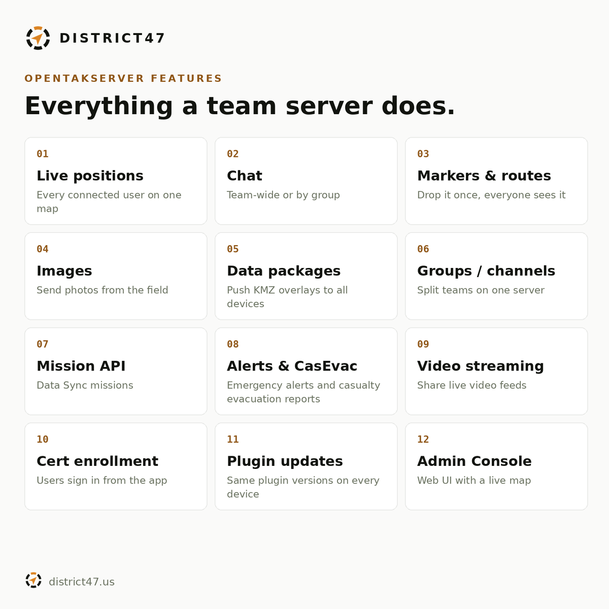 OpenTAKServer features