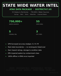 Water Intel — ATAK Data Package | Springs, Wells, Dams & EPA Impaired Waters