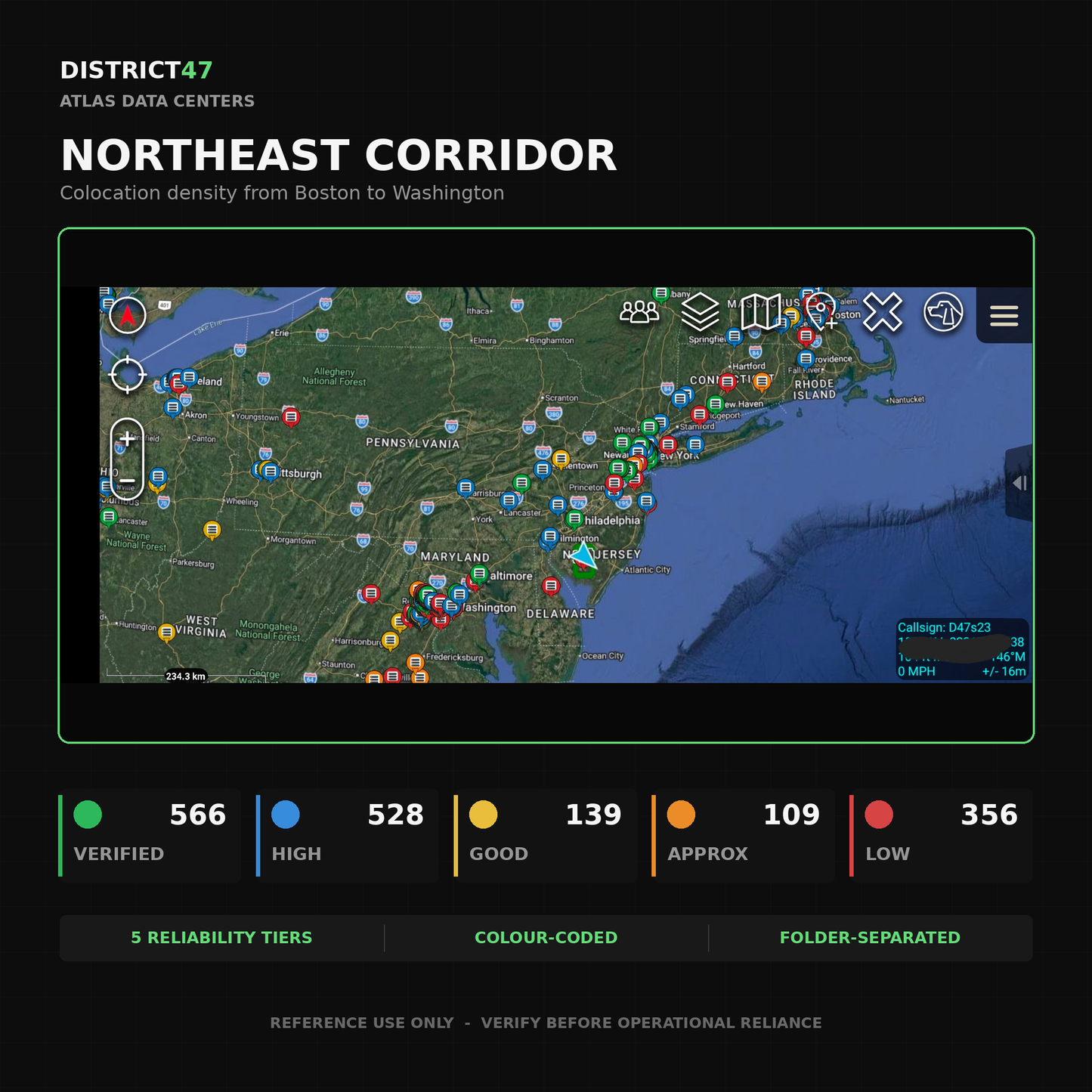 ATLAS Data Centers — 1,698 U.S. Facilities | Reliability-Graded KMZ for ATAK, TAK Aware & Google Earth