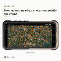 ALPR Watch: Metro Atlanta covered in orange count markers, plus a red Motorola group and a gray one