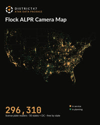 District47 Flock ALPR Camera Map ATAK data package — 296,310 license plate readers, 50 states and DC, free by state