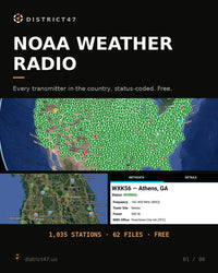 NOAA Weather Radio — 1,035 Transmitters | Free Status-Coded KMZ for ATAK, TAK Aware & Google Earth