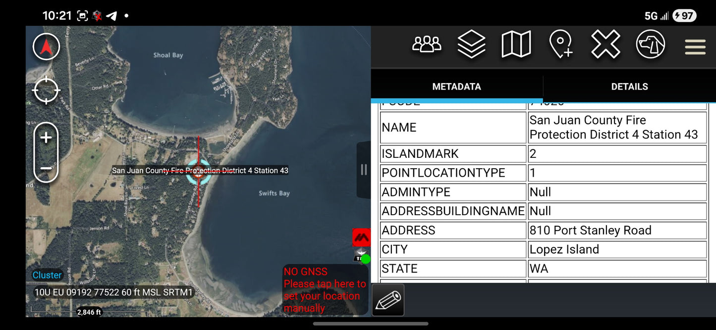 ATAK/TAK Aware (iPhone) Hospitals, Fire Station and Police Stations