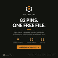 World BSL Labs: 82 pins, one free file. Opens in ATAK, TAK Aware, WinTAK and Google Earth. Download free at district47.us