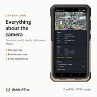 Camera card with operator, health and MGRS
