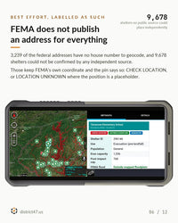 Shelter pin badged CHECK LOCATION because its address could not be independently confirmed