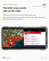 Evacuation Zone A pin for Colleton County with the Know Your Zone lettering and when it gets called