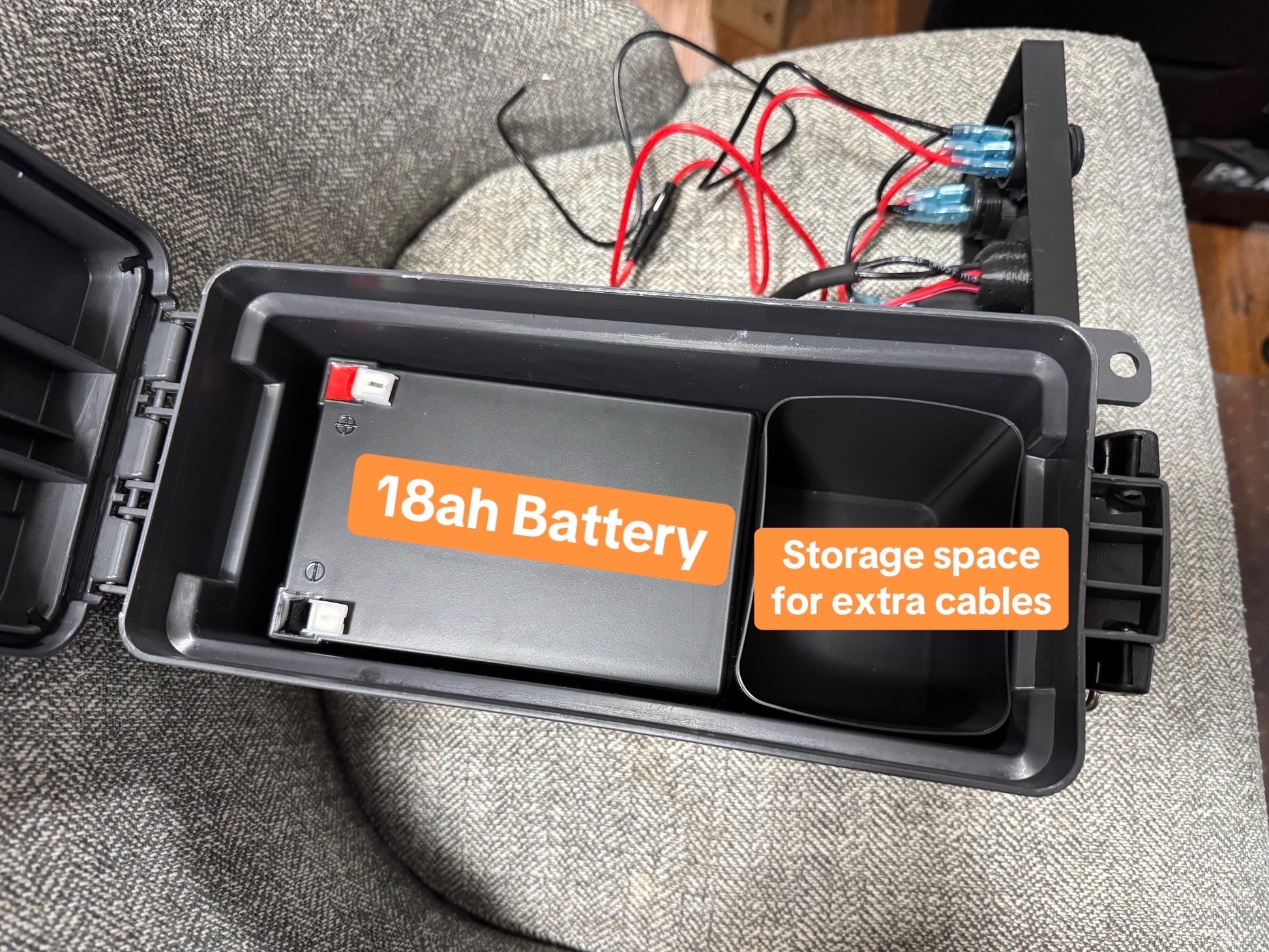 12v Power Power Box, Water and Dust Resistant Portable Battery Ammo Can for Ham Radio, Camping, Overlanding & Emergency Power. (Powerpole)