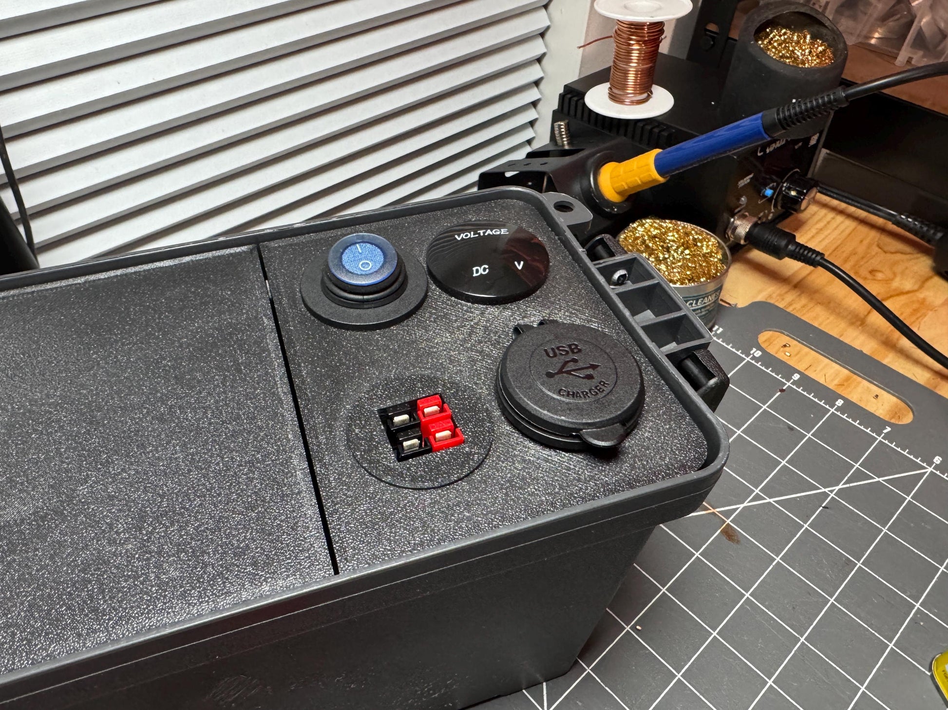12v Power Power Box, Water and Dust Resistant Portable Battery Ammo Can for Ham Radio, Camping, Overlanding & Emergency Power. (Powerpole)