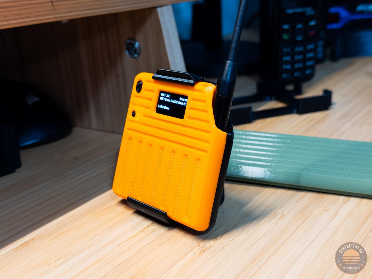 Meshtastic Portable Node with 3,000mah battery, desk stand, molle clip and pocket clip