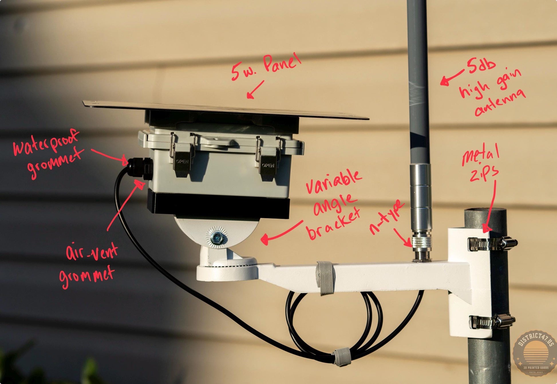 Outdoor Solar Meshtastic Off-Grid node with 6000mah built-in Battery