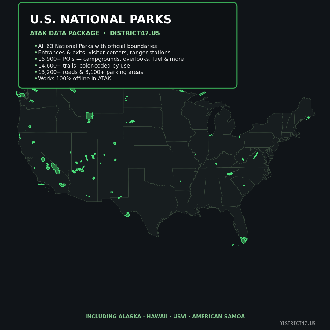 ATAK/TAK Aware (iPhone) US National Parks Field Guide