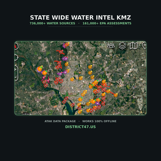Water Intel — ATAK Data Package | Springs, Wells, Dams & EPA Impaired Waters
